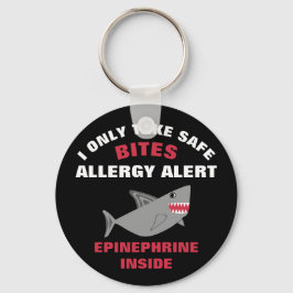 Många Food Allergy Shark Kids Personlig Nyckelring