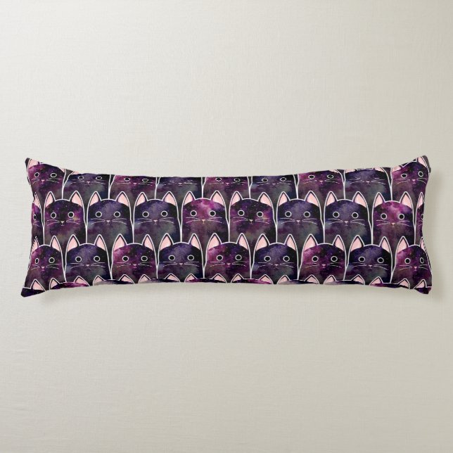 Många Galaxy Cats Mönster Kroppskudde (Framsidan)
