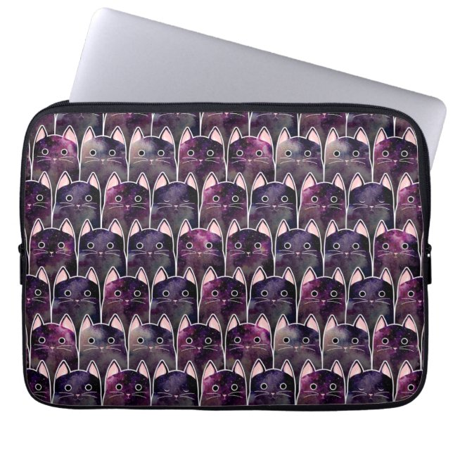 Många Galaxy Cats Mönster Laptop Fodral (Framsidan)