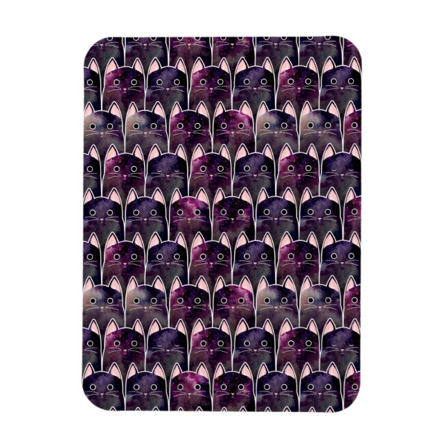 Många Galaxy Cats Mönster Magnet (Vertikal)