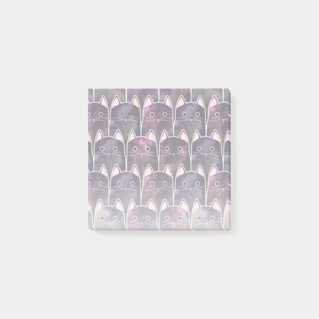 Många Galaxy Cats Mönster Post-it Block (Framsida)