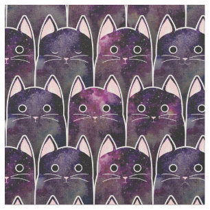 Många Galaxy Cats Mönster Tyg