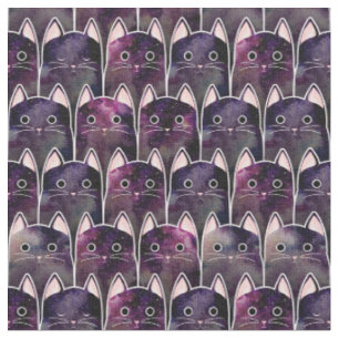 Många Galaxy Cats Mönster Tyg