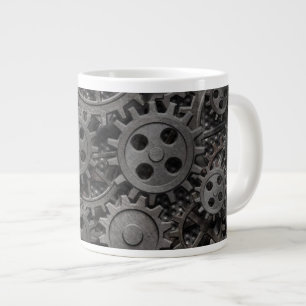 Många gamla rostade växlar från metall eller ma jumbo mugg