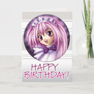 Manga Girl Maid Birthday Kort
