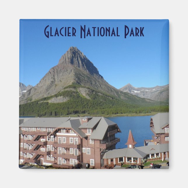 Många Glacier Hotel - Glacier National Park Magnet (Framsidan)