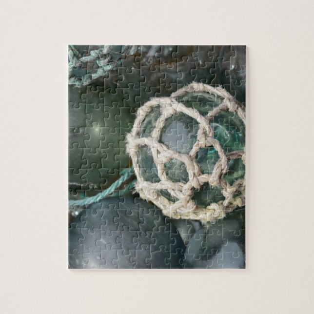 Många glasfiskefloatar, Alaska Pussel (Vertikal)