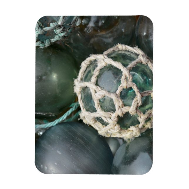 Många glasflottörer för fiske, Alaska Magnet (Vertikal)
