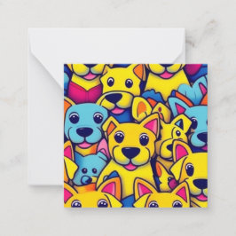 Många gult hundar lycklig hundar anteckningskort