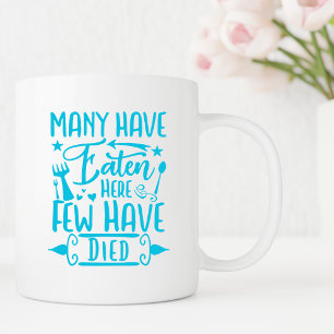 Många har ätit lustigt kök i ord humor kaffemugg