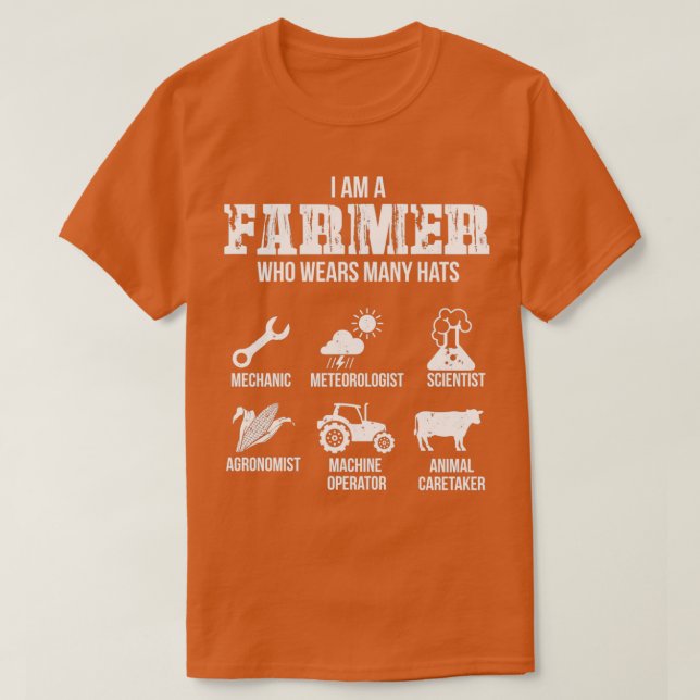 Många hattar i lantbrukaren t shirt (Design framsida)