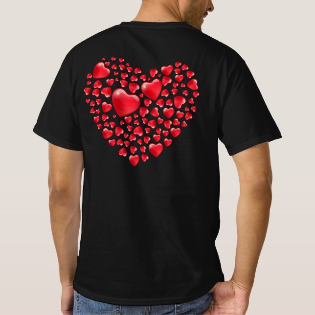 Många Hearts Valentines day T Shirt (Baksida)