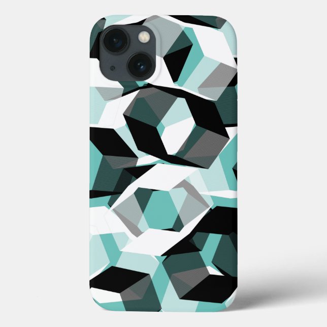 Många hexagoner med färglösa delar på lätta tejp (Baksida)