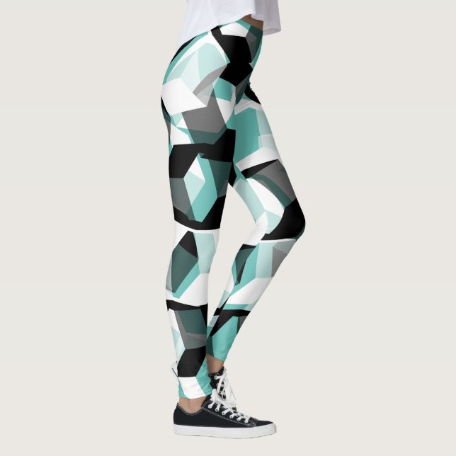 Många hexagoner med färglösa delar på lätta tejp leggings (Höger)