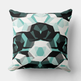 Många hexagoner med färglösa delar, på ljust turko kudde