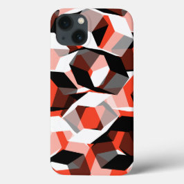 Många hexagoner med missfärgade delar, ljusröda