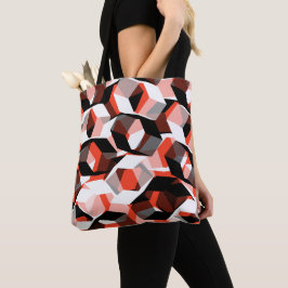 Många hexagoner med missfärgade delar, ljusröda tygkasse