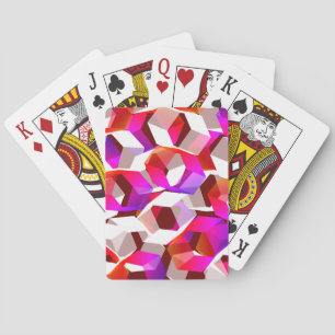 Många hexagoners färgad, på mörkens röda bakgrund casinokort