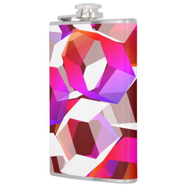 Många hexagoners färgad, på mörkens röda bakgrund fickplunta (Vänster)