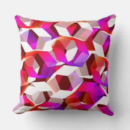 Många hexagoners färgad, på mörkens röda bakgrund kudde