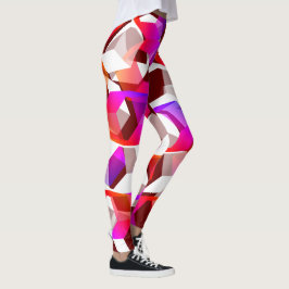 Många hexagoners färgad, på mörkens röda bakgrund leggings