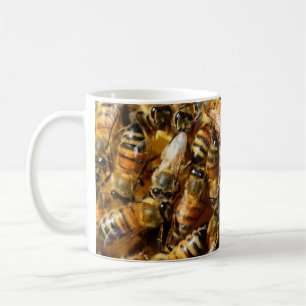 Många honungsbin kaffemugg