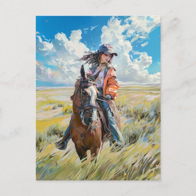 Manga Horseback Äventyr i Alpernorna Vykort (Framsida)