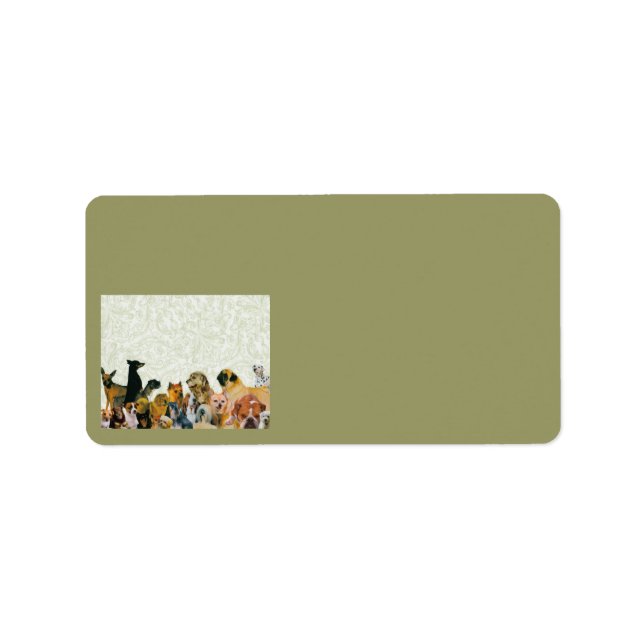 Många Hundar-kollage-etiketter Adressetikett (Framsidan)