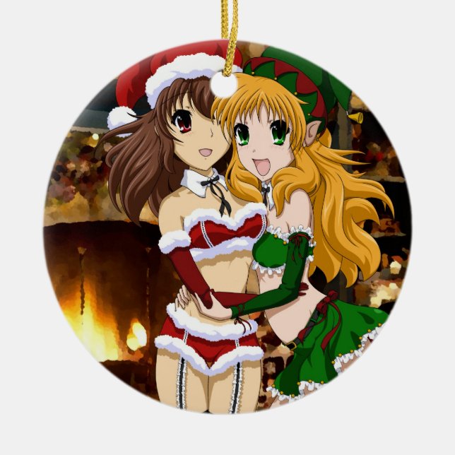 Manga jul julgransprydnad keramik (Framsidan)