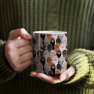 Många Kat Tassar Mönster Kaffemugg