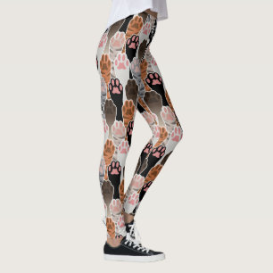Många Kat Tassar Mönster Leggings