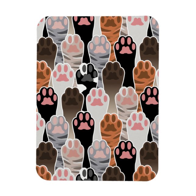 Många Kat Tassar Mönster Magnet (Vertikal)