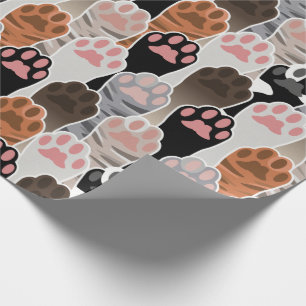 Många Kat Tassar Mönster Presentpapper