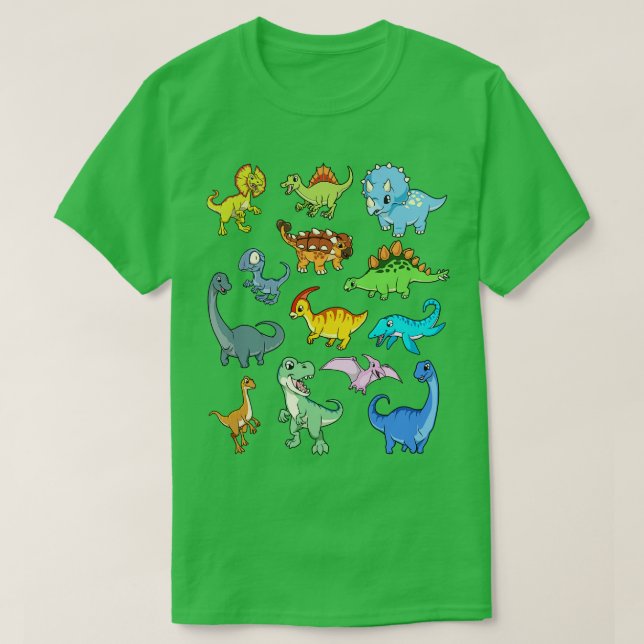 Många kawaiidinosaurier t shirt (Design framsida)