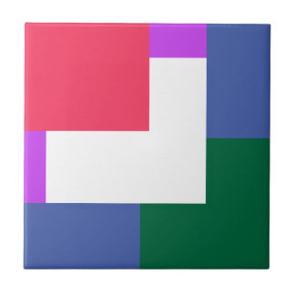 Många keramiska plattor i färg, små (4,25 x 4,25 t kakelplatta