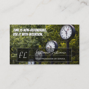 Många klockor - grått-rektangulär monogram visitkort