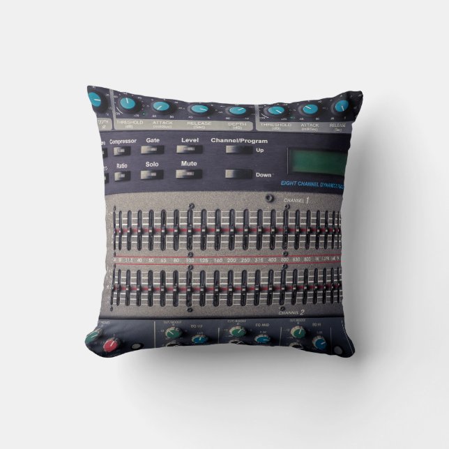 Många knappar i Ljud Mixer Studio Kudde (Framsida)
