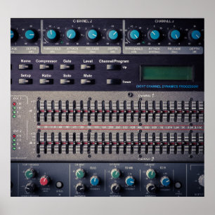 Många knappar i Ljud Mixer Studio Poster