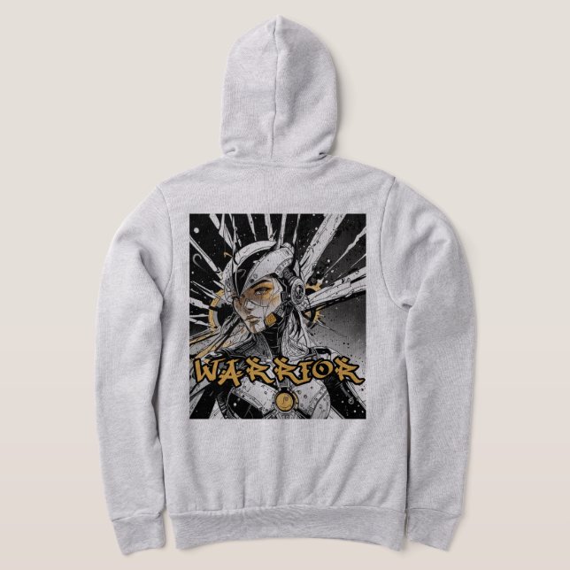 Manga krigare Fullt Zip T Shirt (Laydown Baksida)
