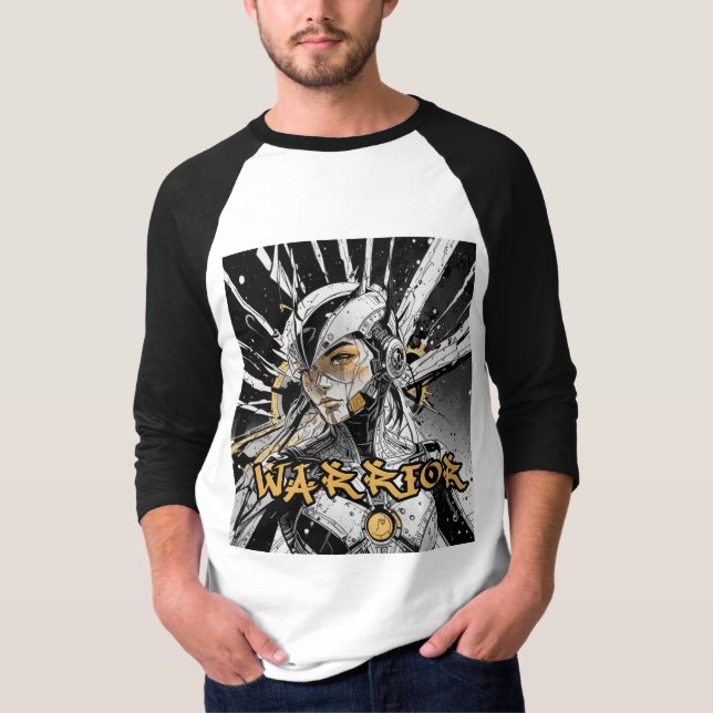 Manga krigare Raglan T Shirt (Framsida)