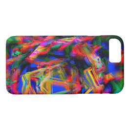 Många krökta fyrkanter med färgfulla "penseldrag"