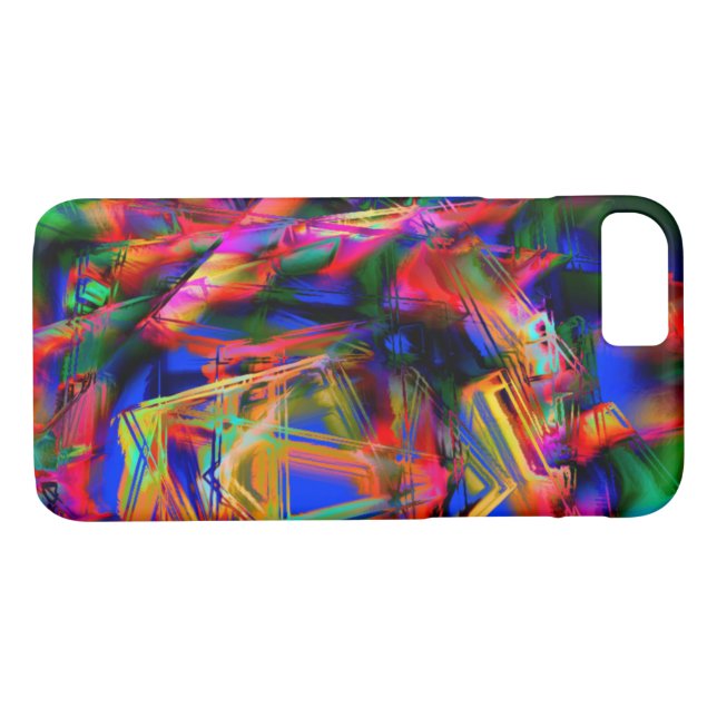 Många krökta fyrkanter med färgfulla "penseldrag" Case-Mate iPhone skal (Baksida (horisontal))