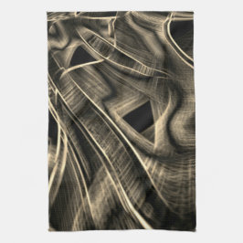 Många kryddade tittar som brända gräs med groovar kökshandduk