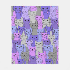 Många Lila Cats design Fleet Blanket Fleecefilt