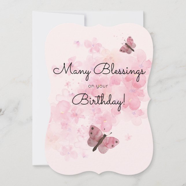 Många Lycklig Blessens Butterfly Birthday-platta k (Framsida)