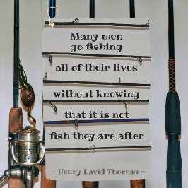 Många Manar går och fiskar i Thoreau Quote Towel