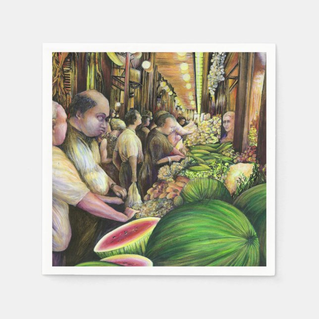 Många Manar, många meloner, Budapest Pappersservett (Framsidan)