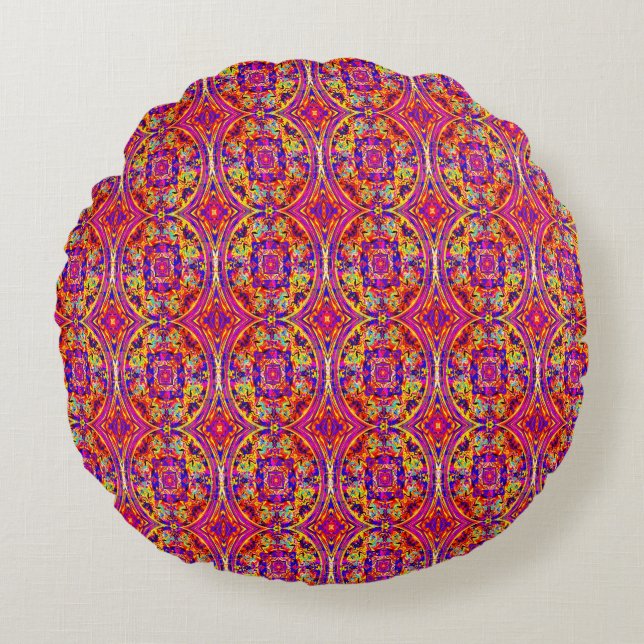 Många Mandalas.... Rund Kudde (Framsidan)