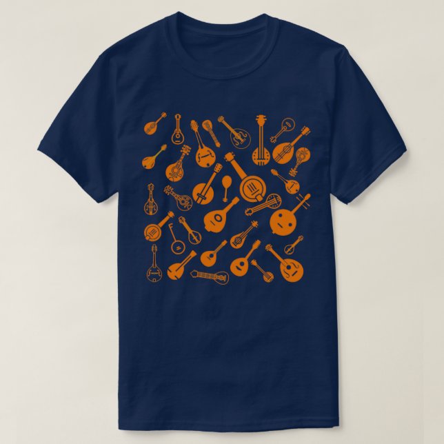 Många Mandolin Orange Färg T Shirt (Design framsida)