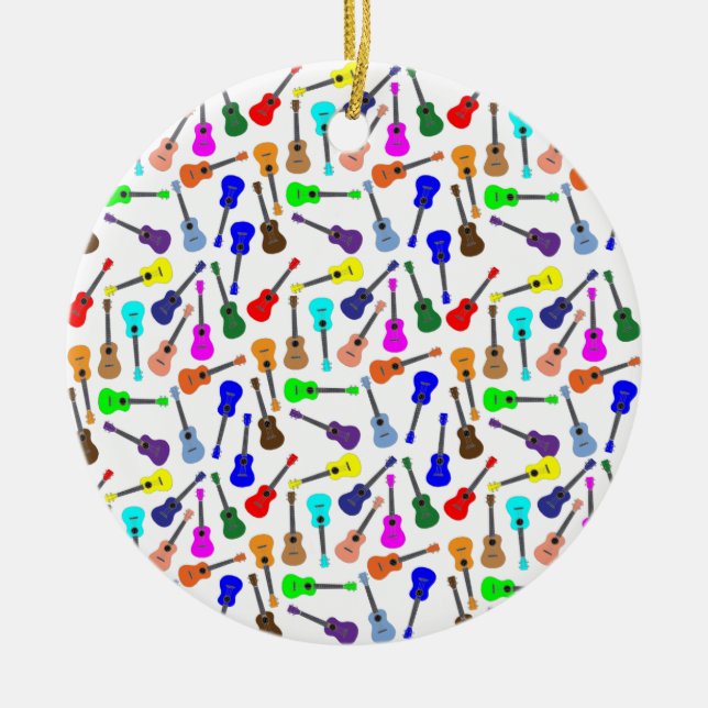 Många många Ukuleles Julgransprydnad Keramik (Framsidan)